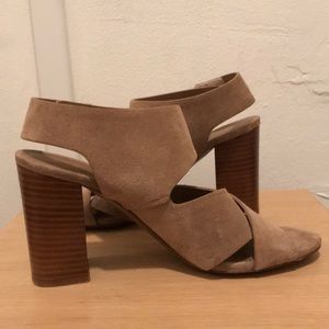 Vince brown suede heeled sandals
